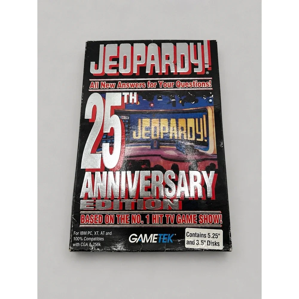 Jeopardy! 25th Anniversary Edition IBM PC Big Box 5.25 & 3.5 Floppy Complete